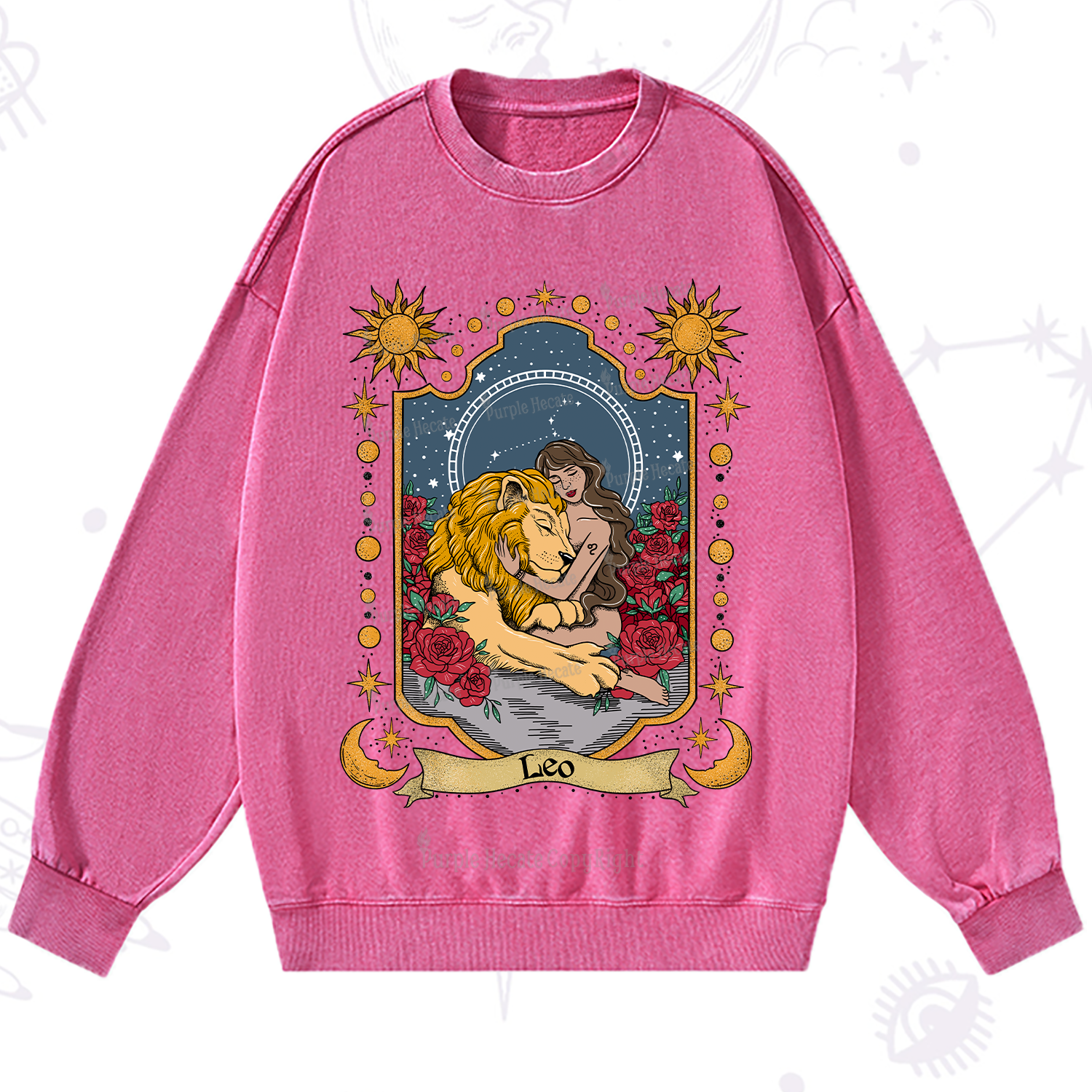 Purplehecate Leo Zodiac Washed Sweatshirt