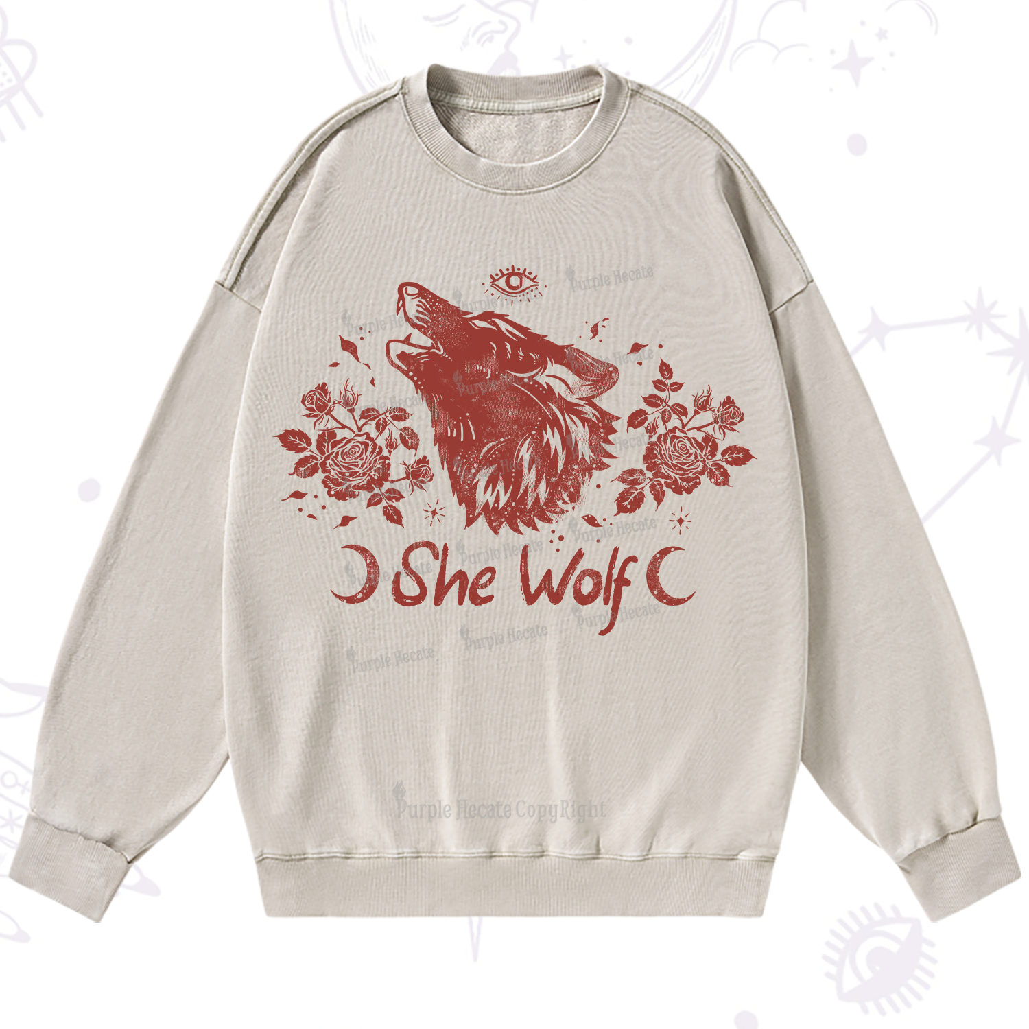 Purplehecate She Wolf Washed Sweatshirt