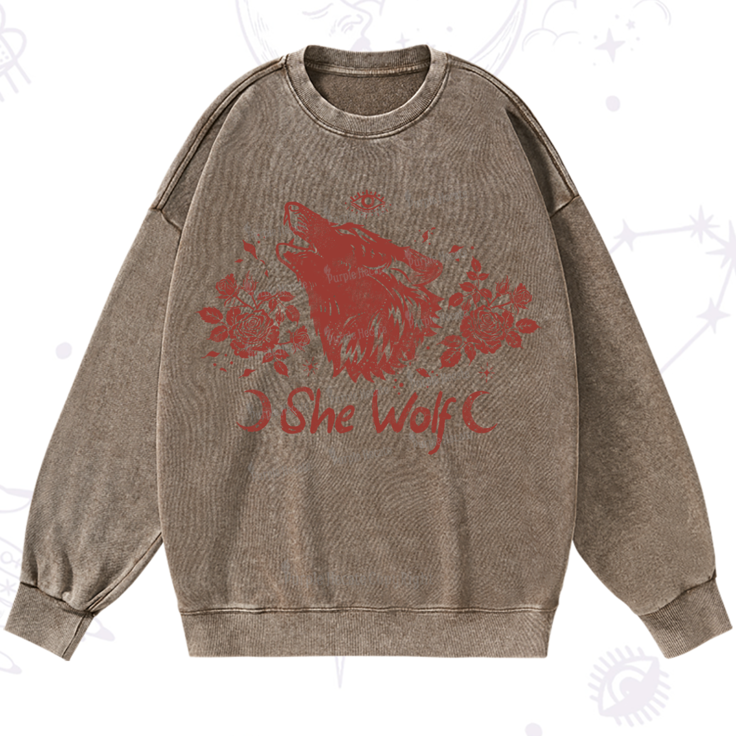 Purplehecate She Wolf Washed Sweatshirt