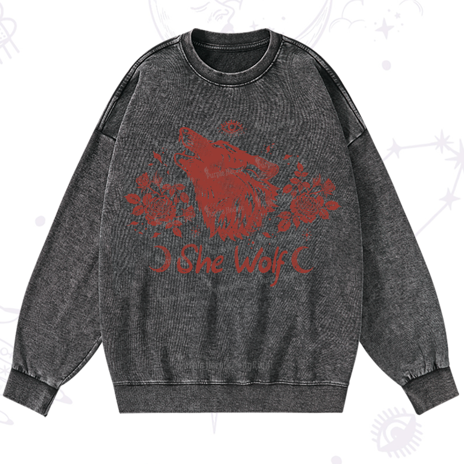 Purplehecate She Wolf Washed Sweatshirt