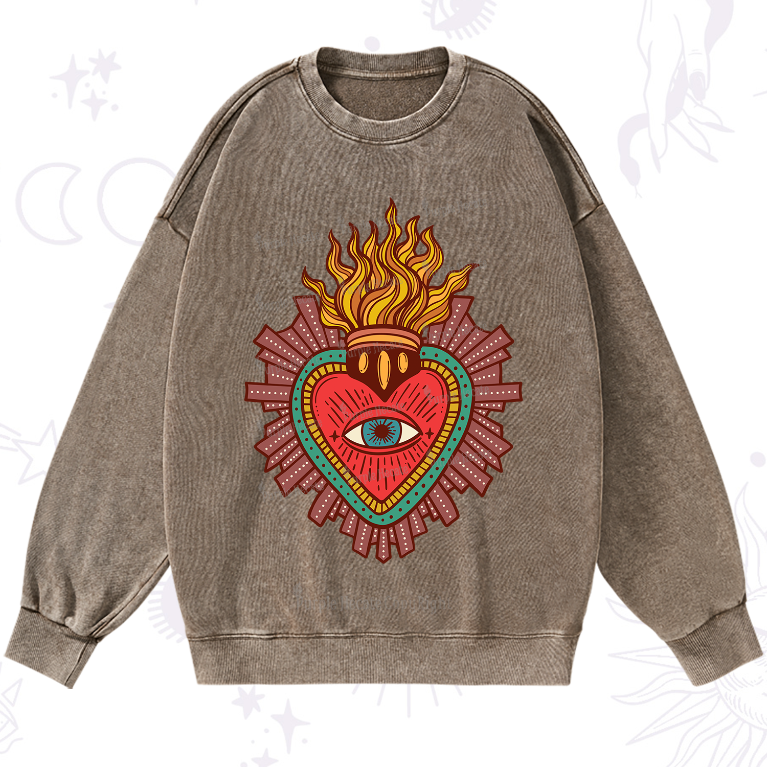 Purplehecate Sacred Heart Washed Sweatshirt