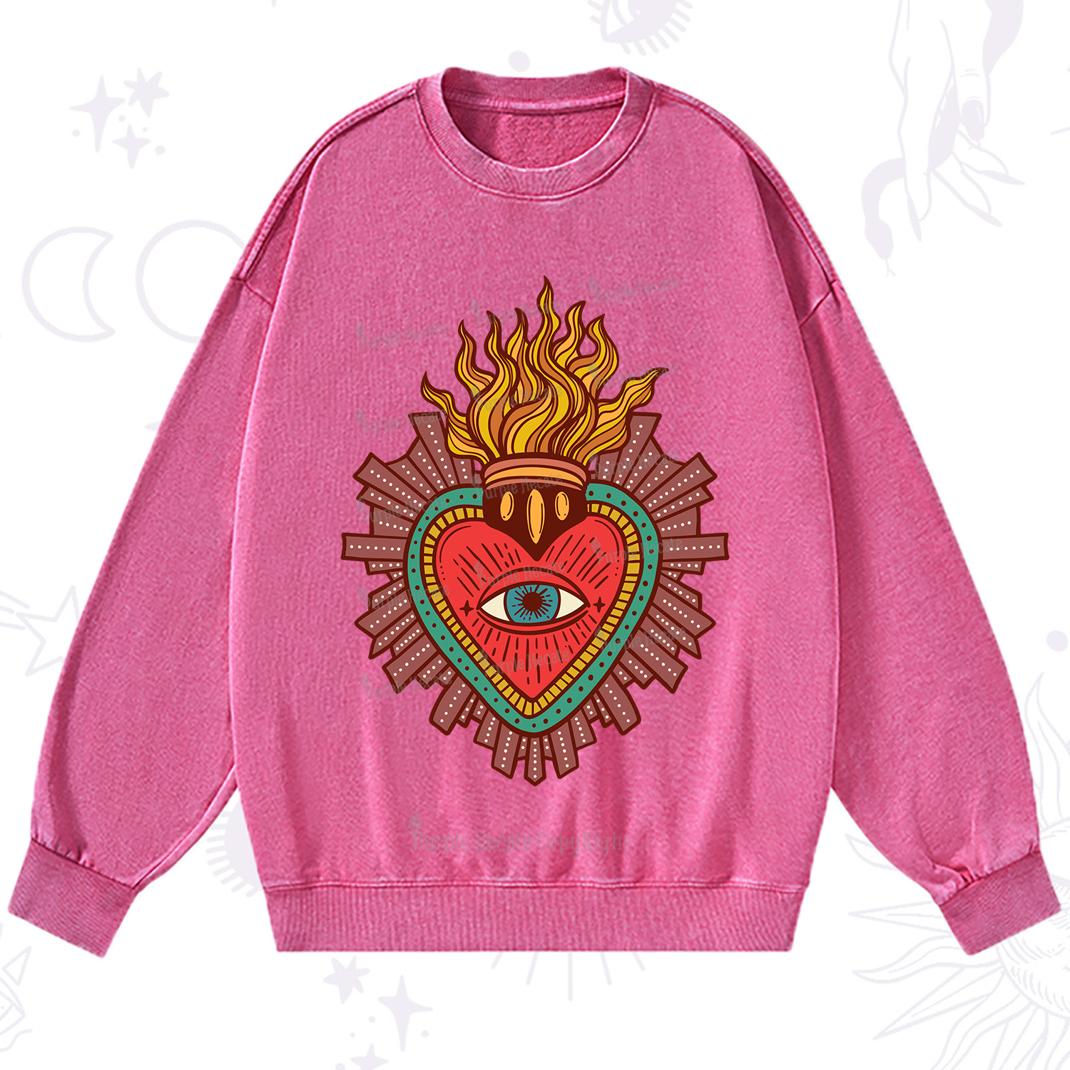 Purplehecate Sacred Heart Washed Sweatshirt