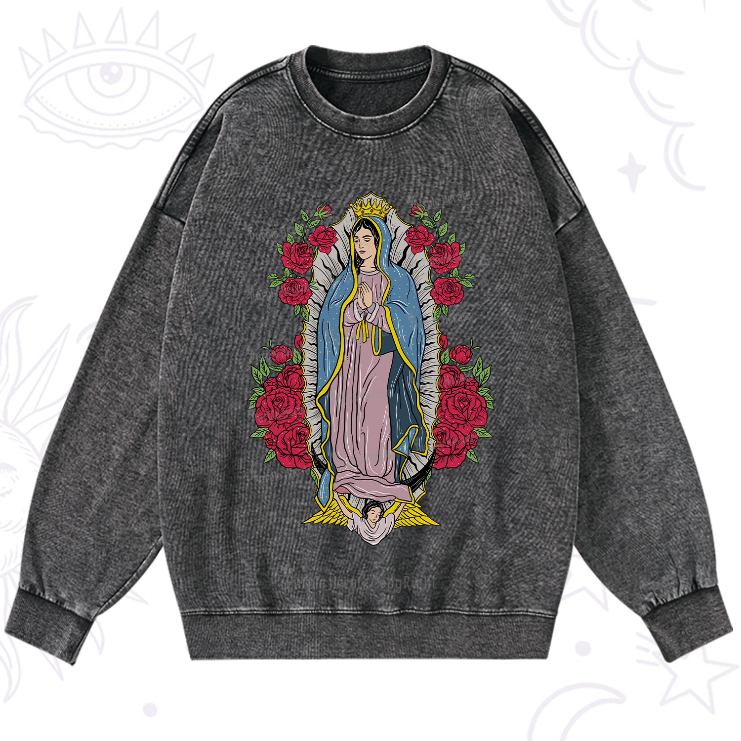 Purplehecate Mother Mary Washed Sweatshirt