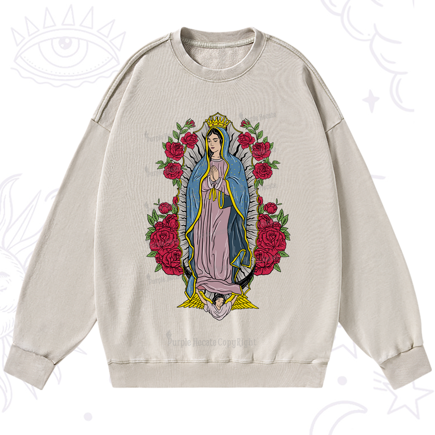 Purplehecate Mother Mary Washed Sweatshirt