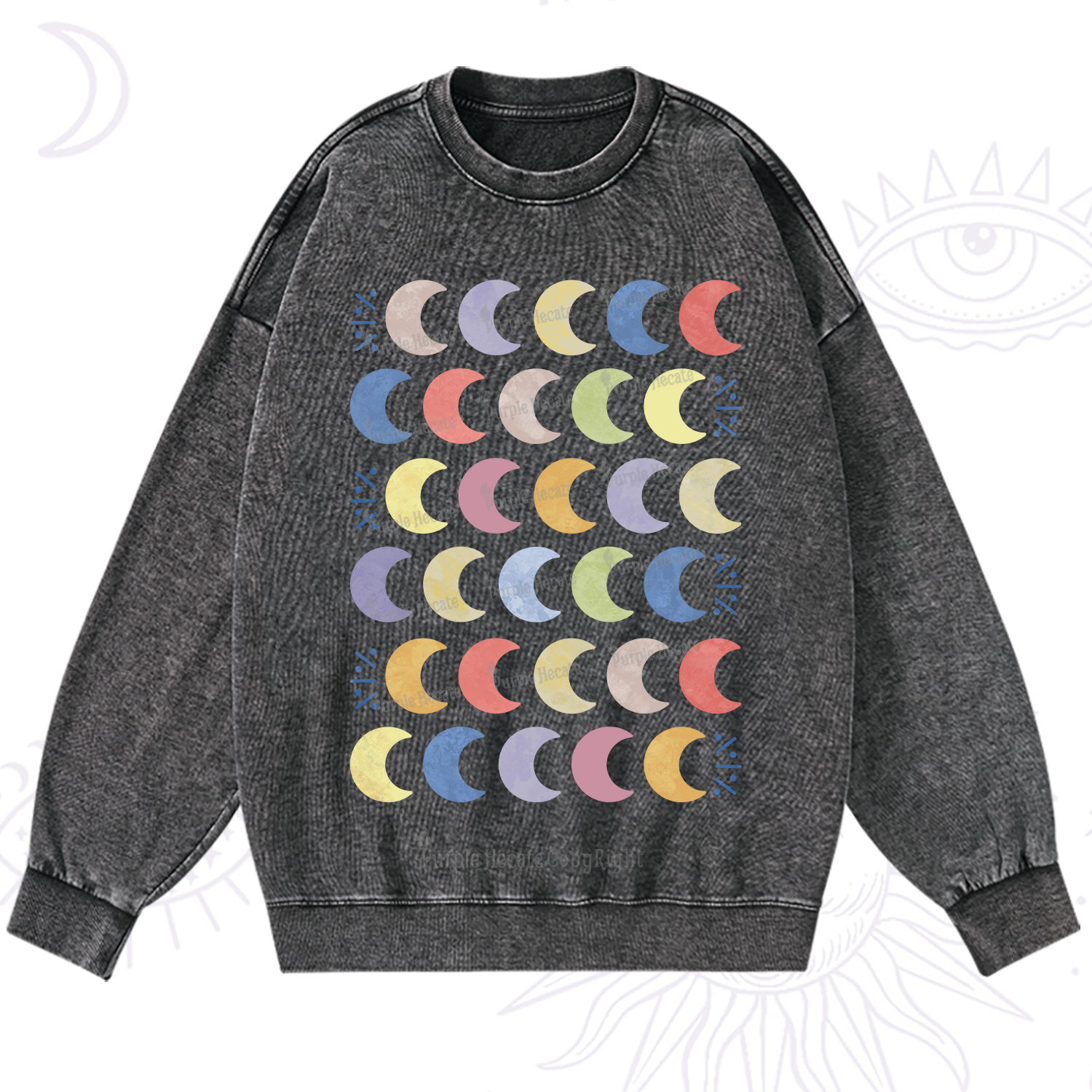 Purplehecate Every Phase Of Me Washed Sweatshirt