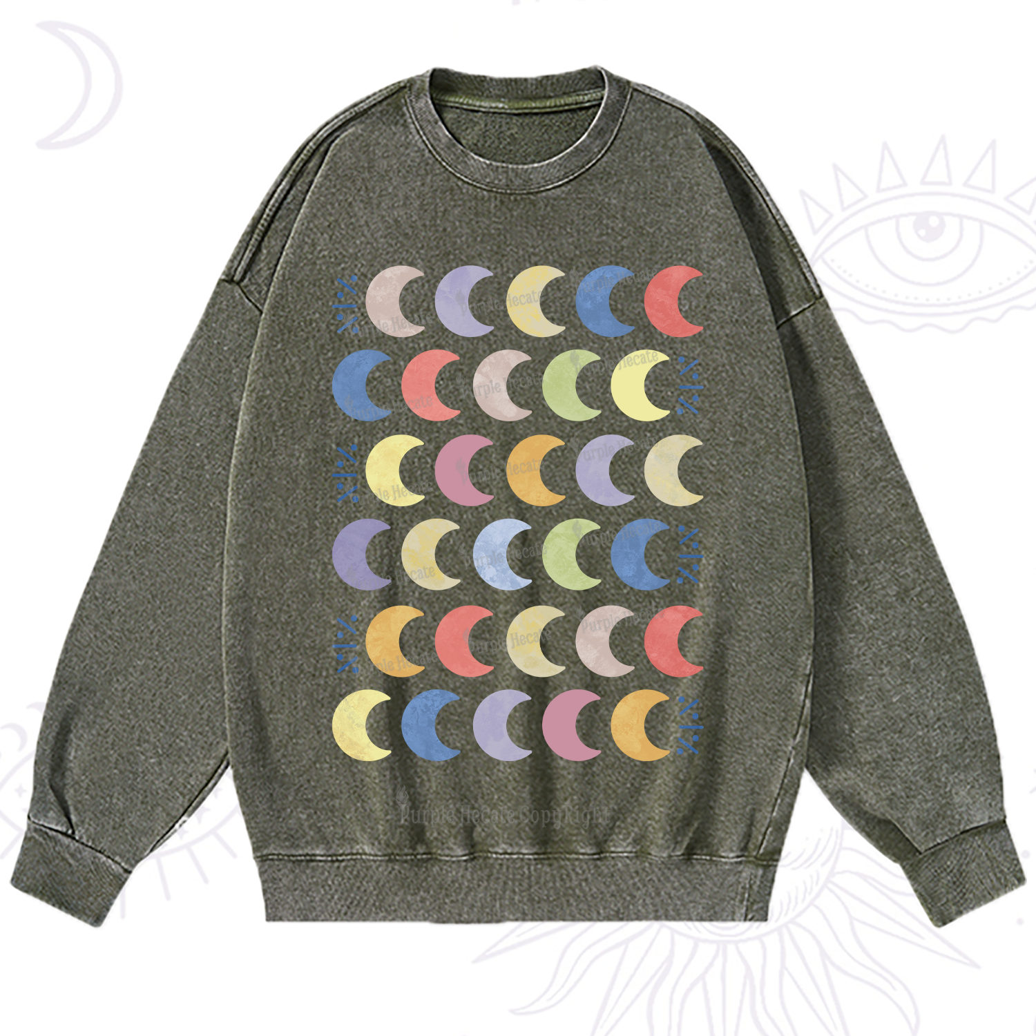 Purplehecate Every Phase Of Me Washed Sweatshirt