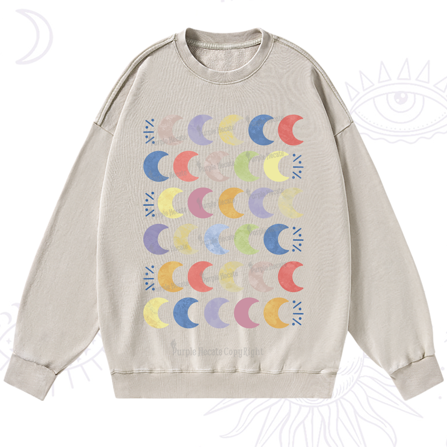 Purplehecate Every Phase Of Me Washed Sweatshirt