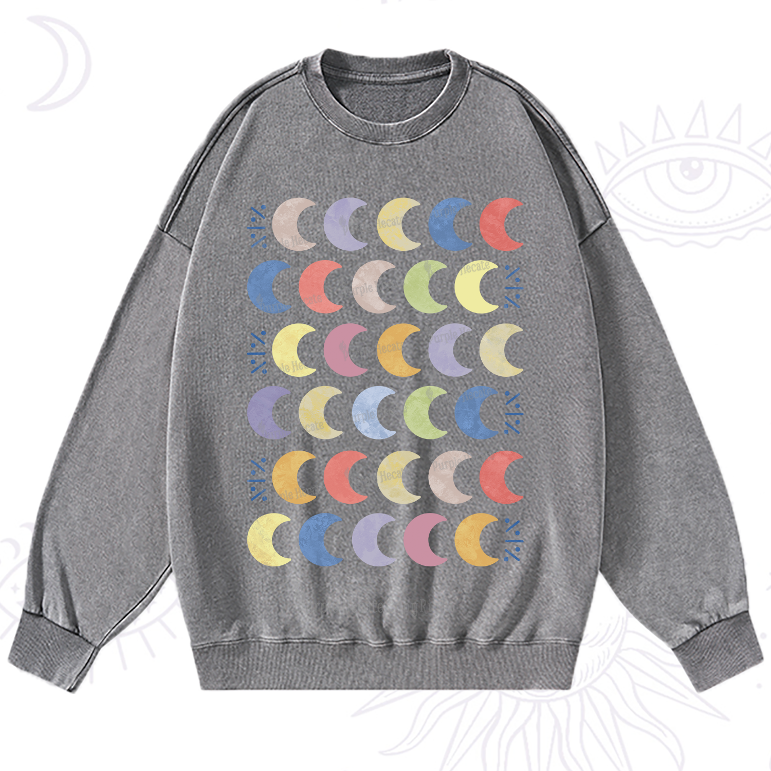 Purplehecate Every Phase Of Me Washed Sweatshirt