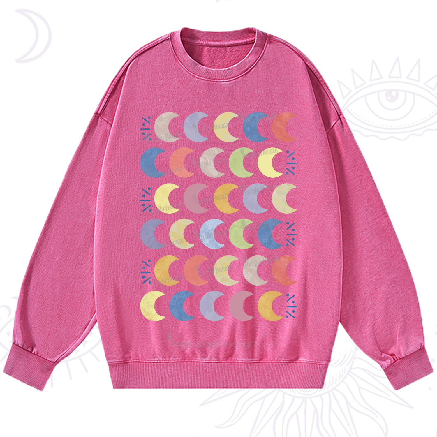 Purplehecate Every Phase Of Me Washed Sweatshirt