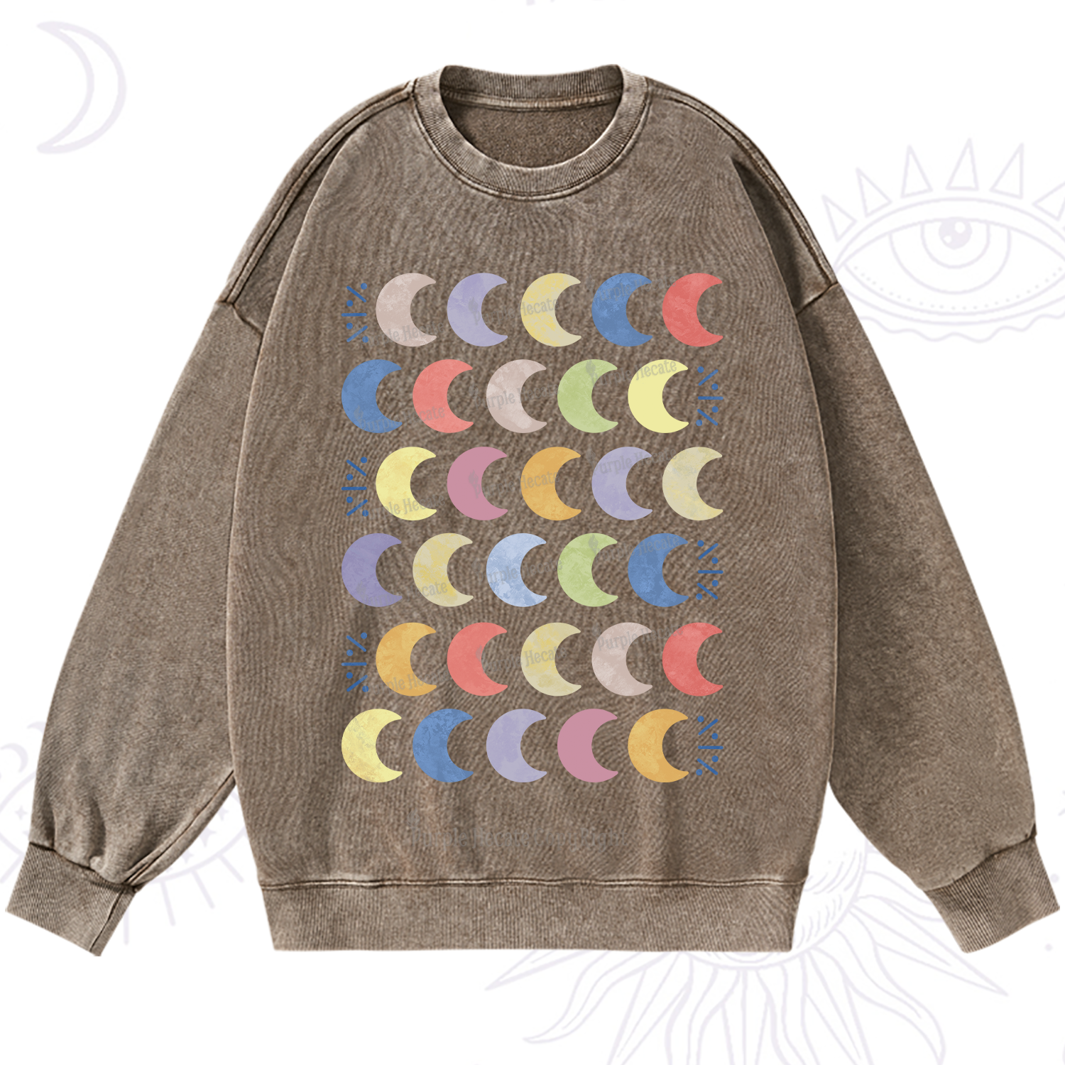 Purplehecate Every Phase Of Me Washed Sweatshirt