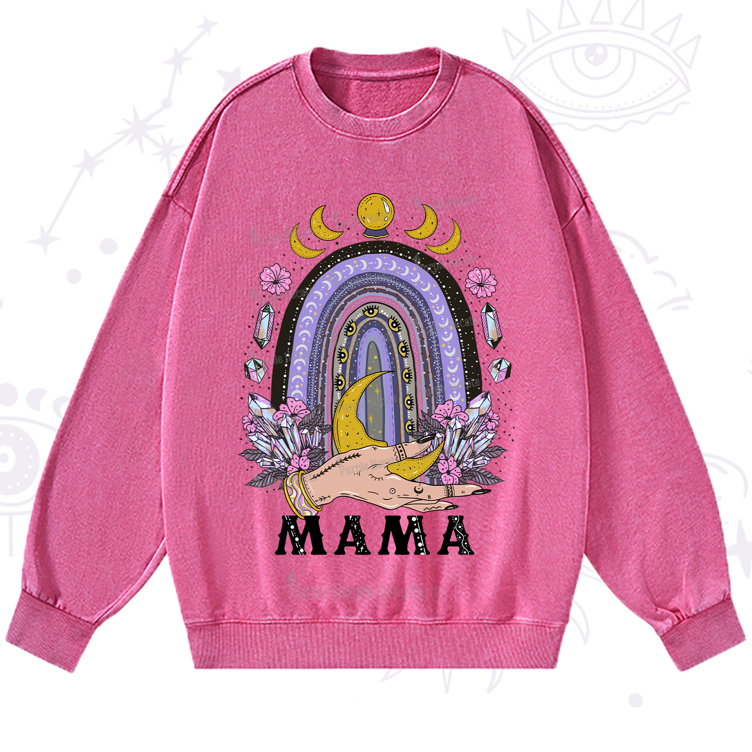 Purplehecate Gothic Mama Rainbow Washed Sweatshirt