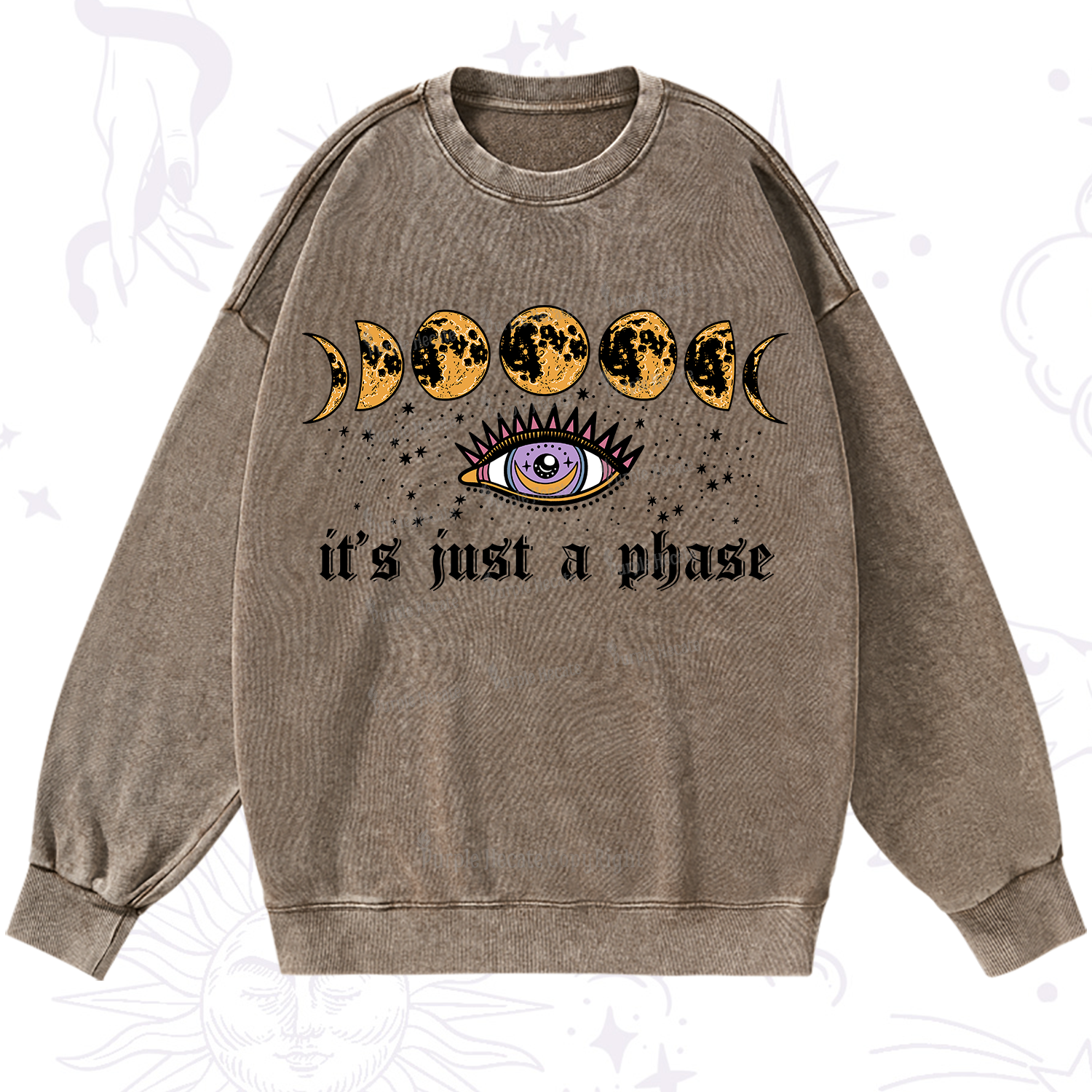 Purplehecate It's Just A Phase Washed Sweatshirt