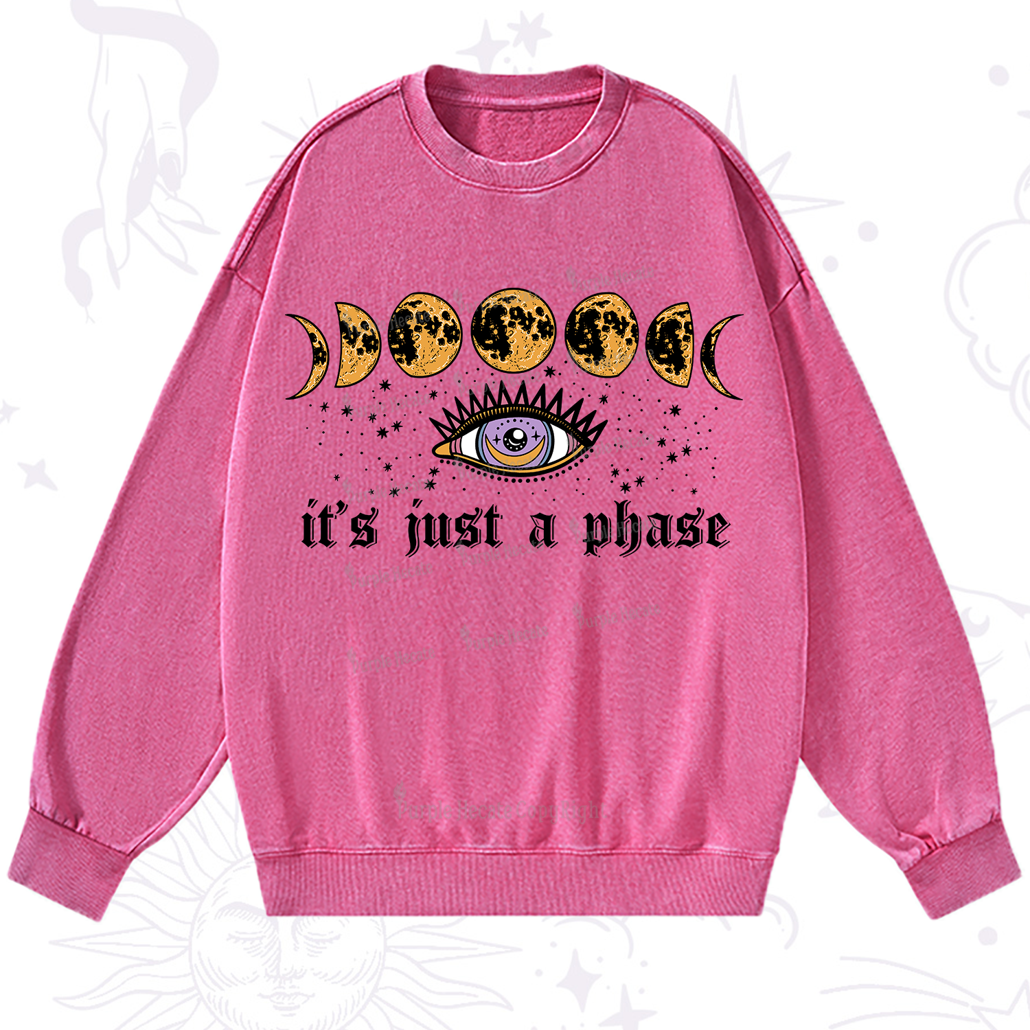 Purplehecate It's Just A Phase Washed Sweatshirt