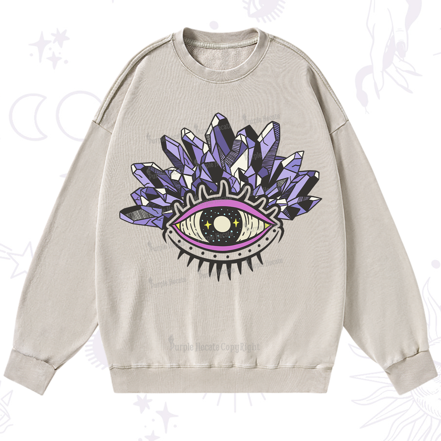 Purplehecate Crystal Eye Washed Sweatshirt