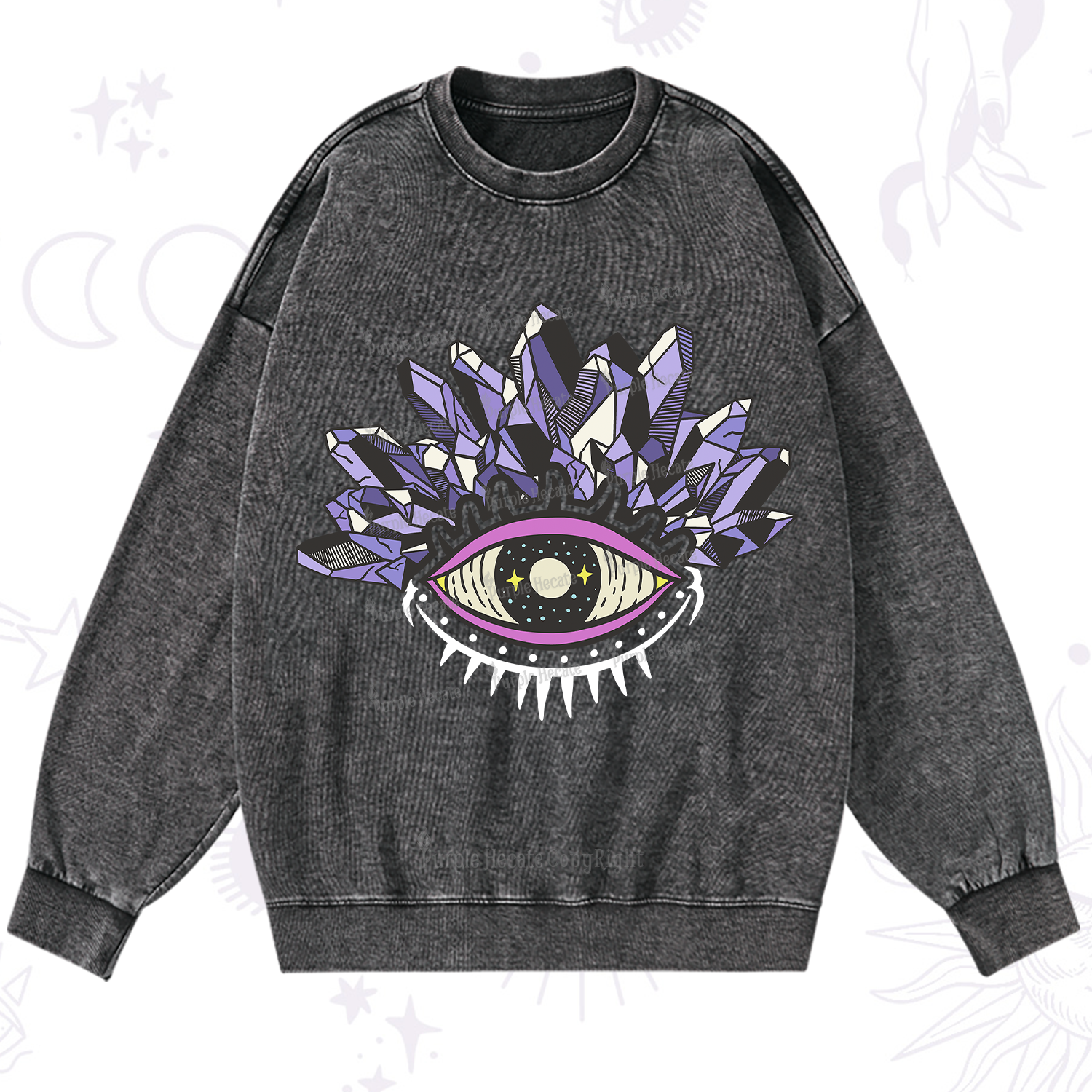 Purplehecate Crystal Eye Washed Sweatshirt