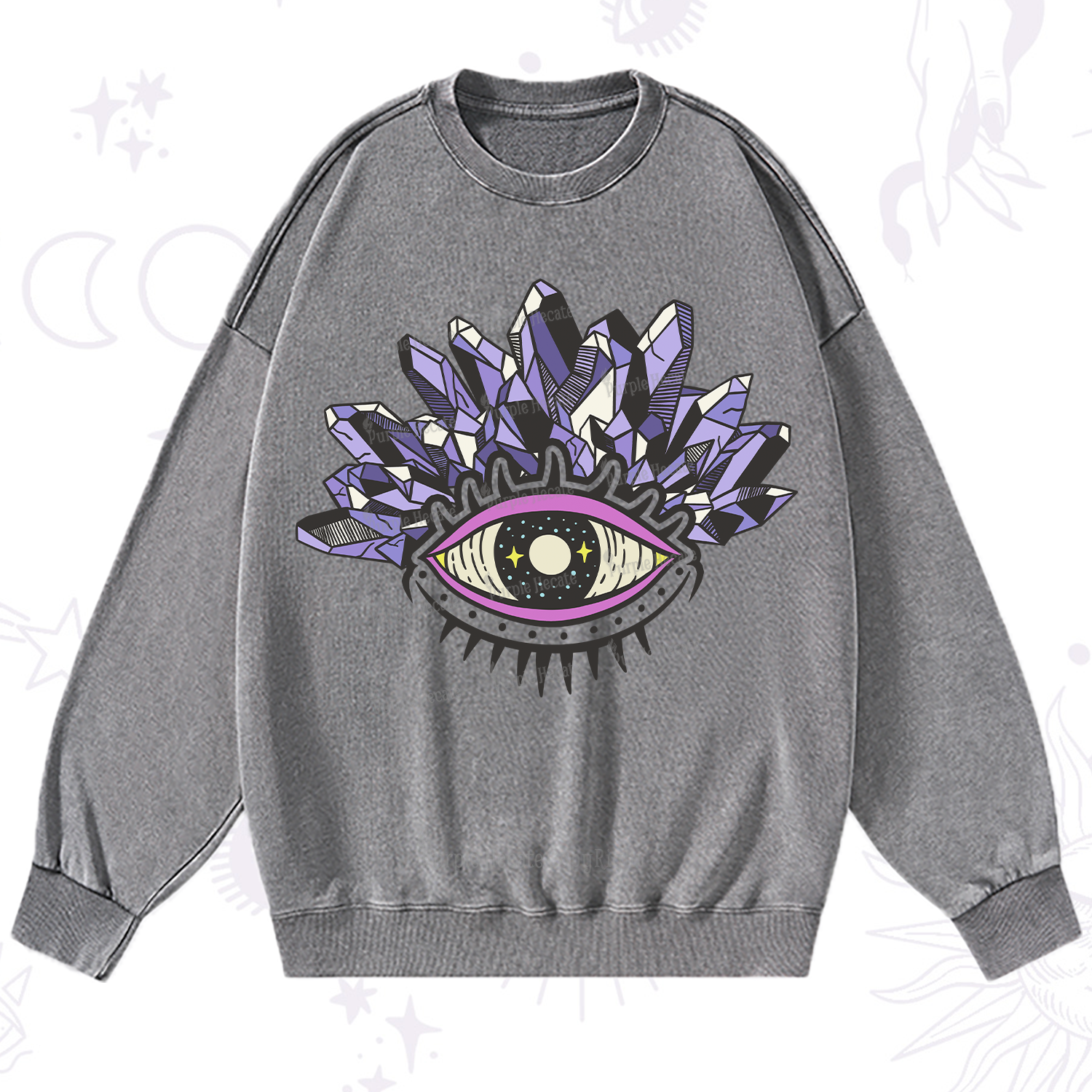 Purplehecate Crystal Eye Washed Sweatshirt