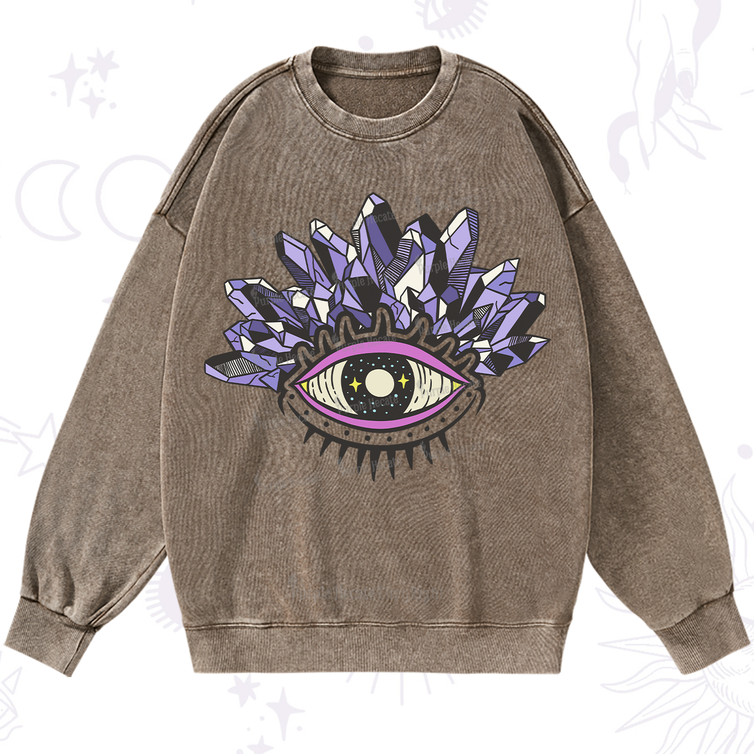 Purplehecate Crystal Eye Washed Sweatshirt