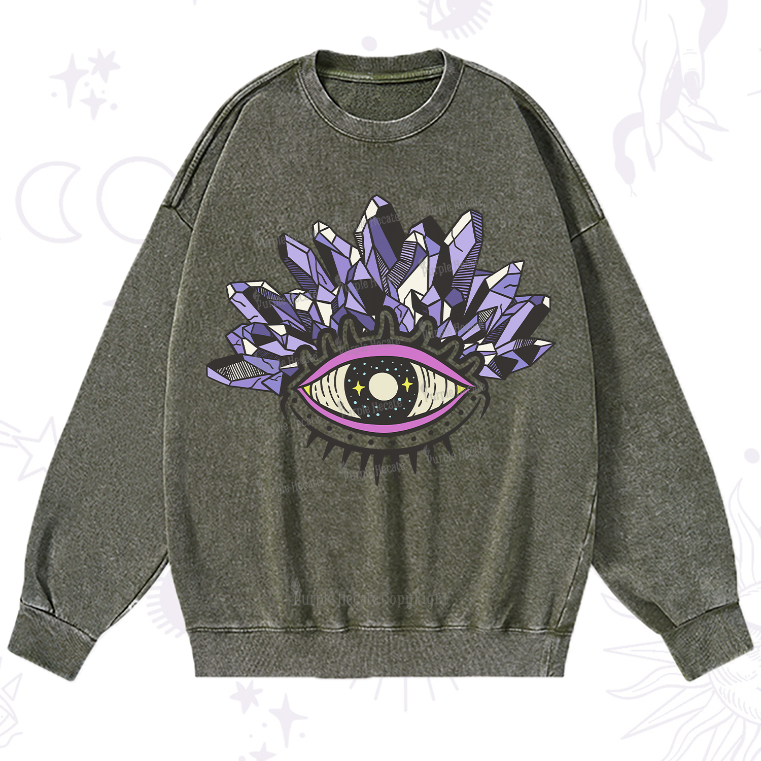 Purplehecate Crystal Eye Washed Sweatshirt