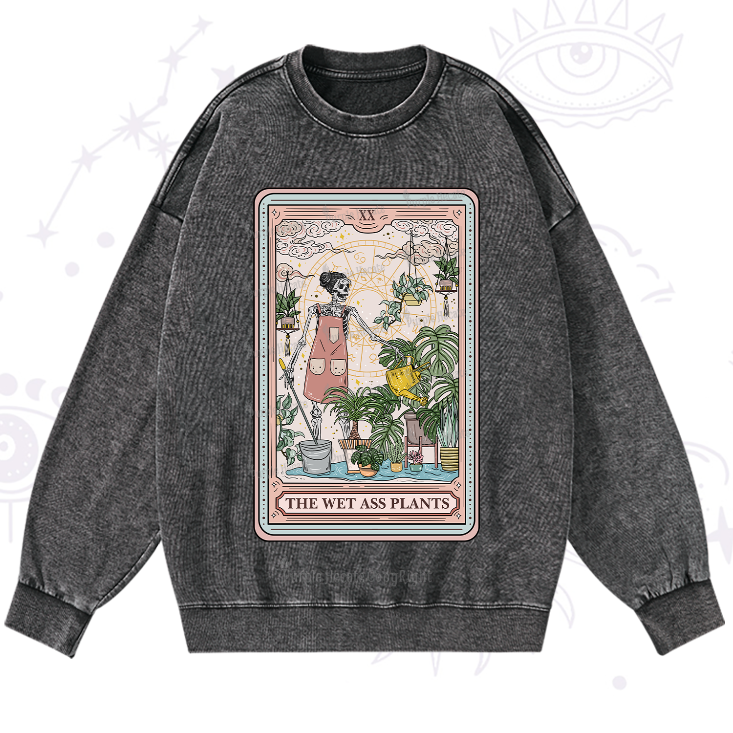 Purplehecate The Wet Ass Plants Tarot Washed Sweatshirt