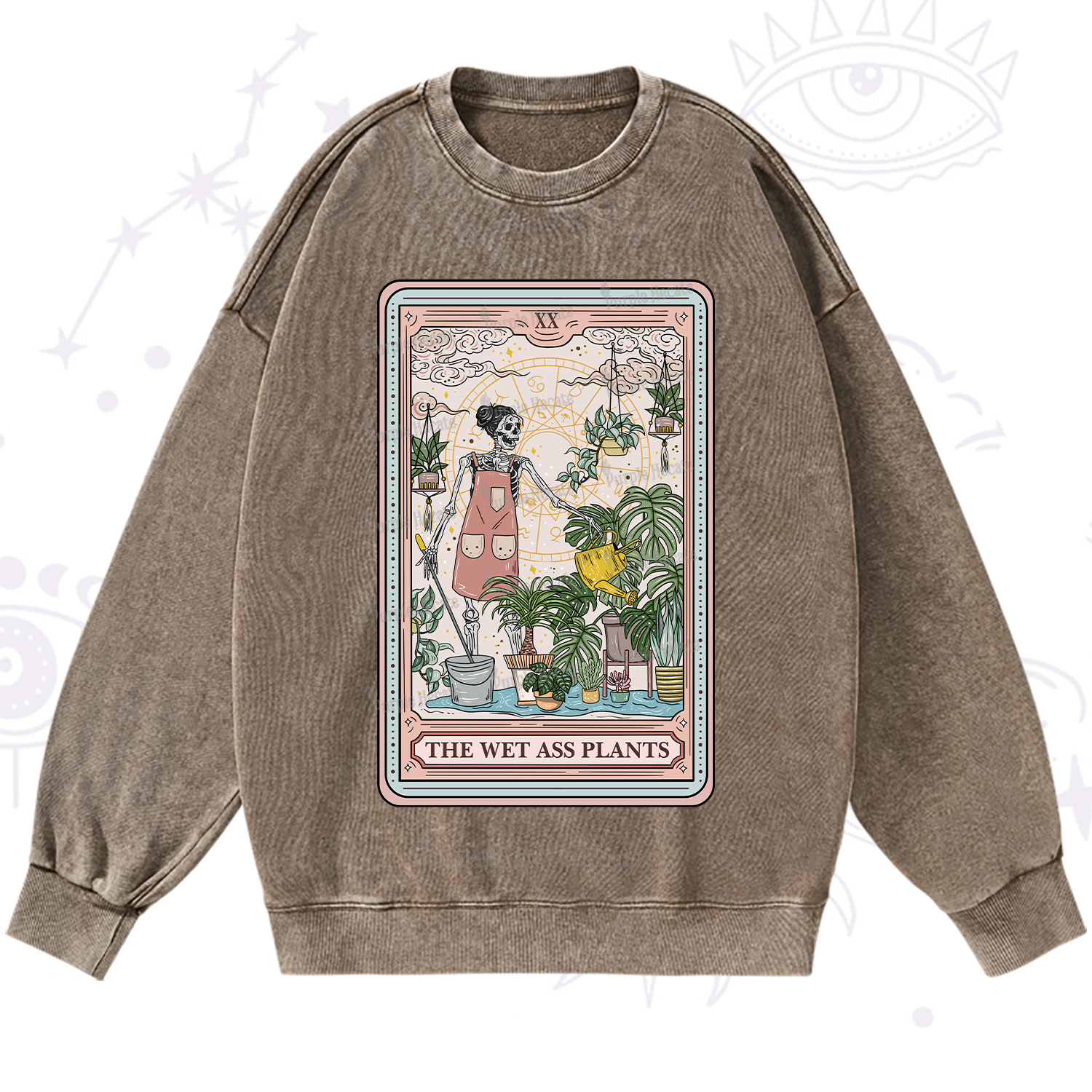 Purplehecate The Wet Ass Plants Tarot Washed Sweatshirt