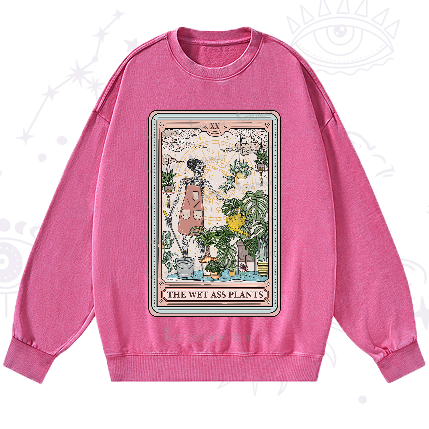 Purplehecate The Wet Ass Plants Tarot Washed Sweatshirt
