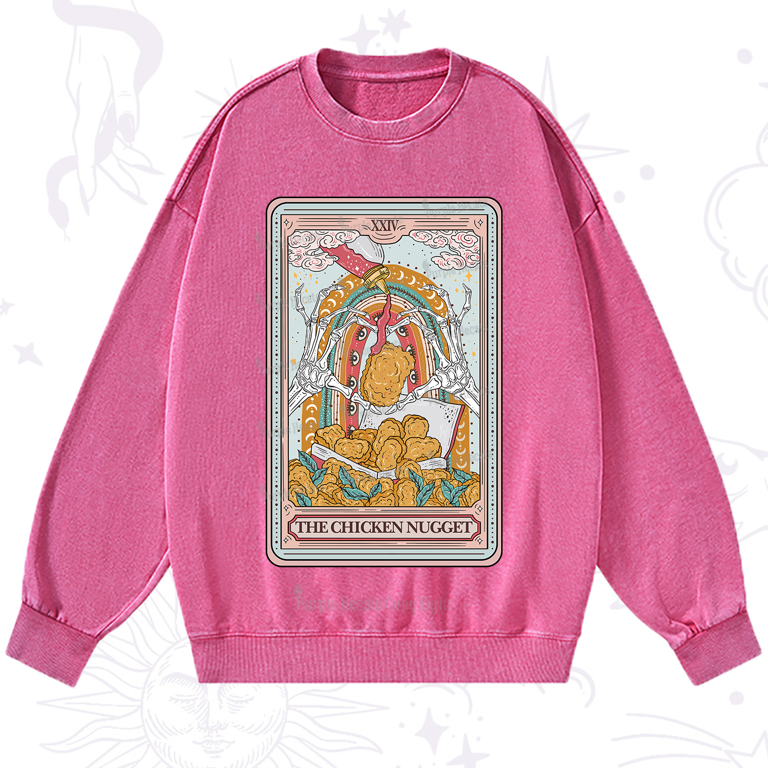 Purplehecate The Chicken Nugget Tarot Washed Sweatshirt