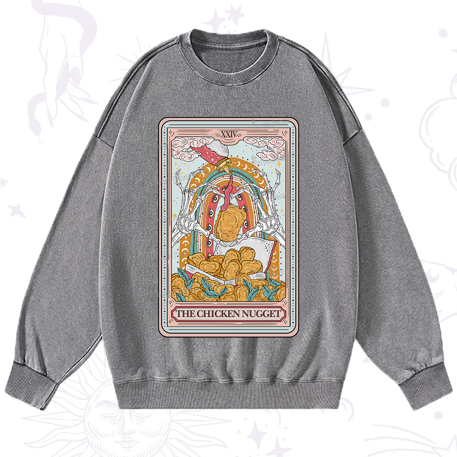 Purplehecate The Chicken Nugget Tarot Washed Sweatshirt