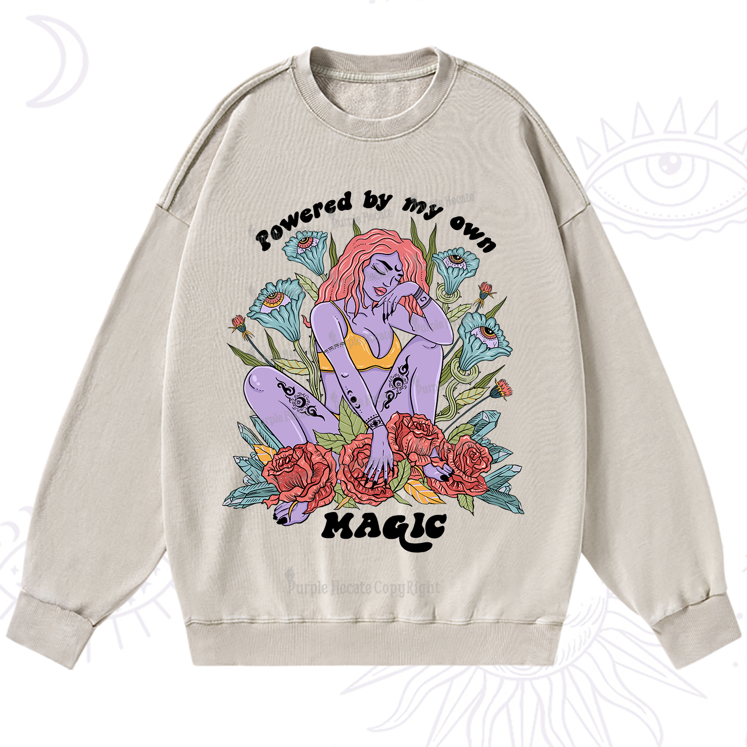 Purplehecate Powered By My Own Magic Washed Sweatshirt