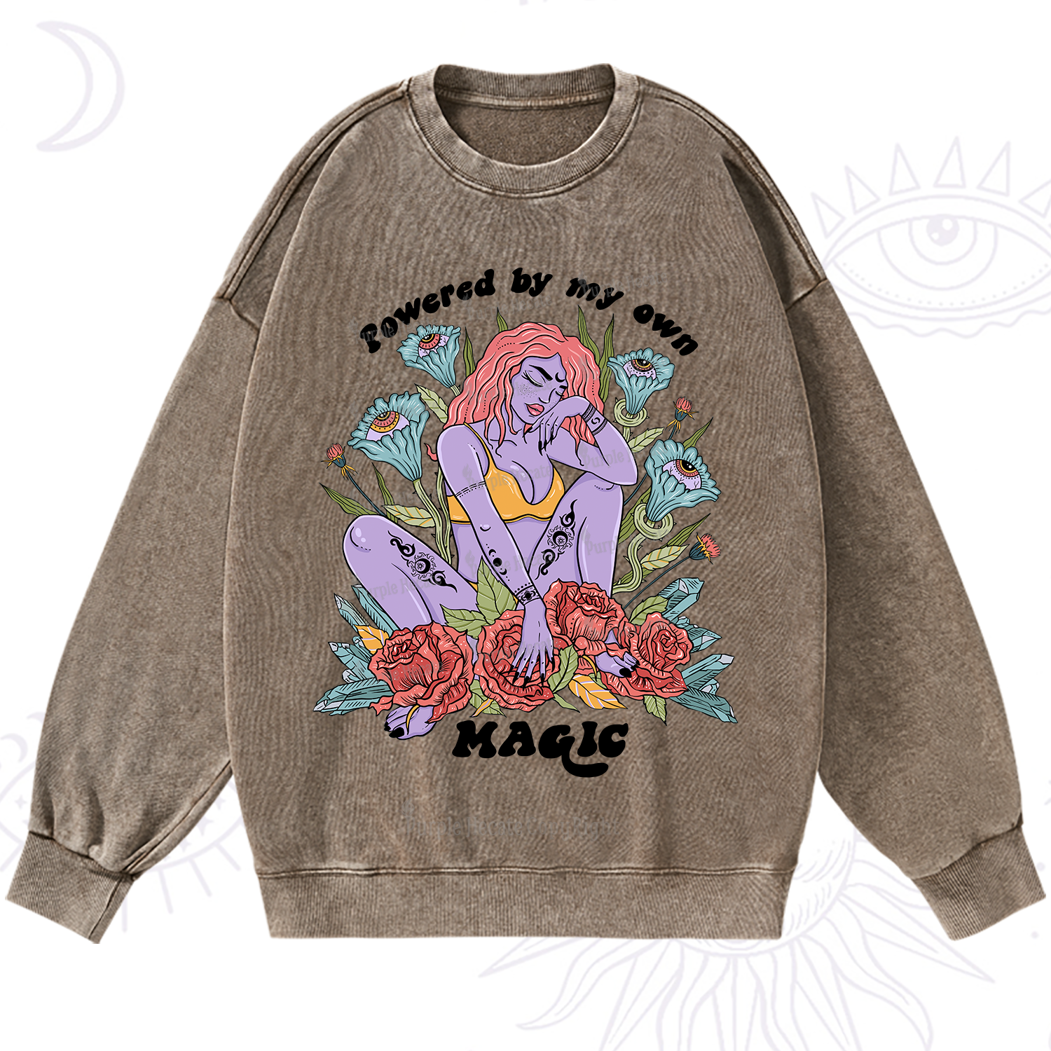 Purplehecate Powered By My Own Magic Washed Sweatshirt