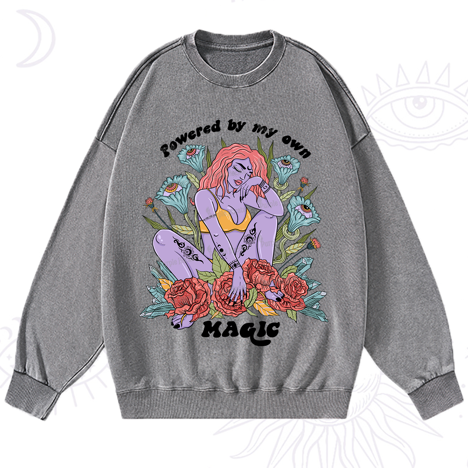 Purplehecate Powered By My Own Magic Washed Sweatshirt