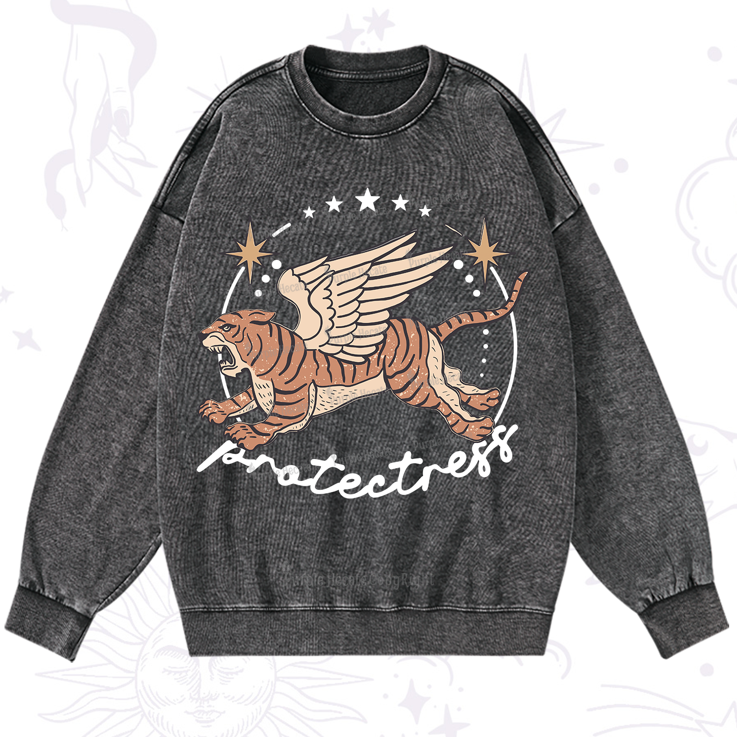Purplehecate Protectress Washed Sweatshirt