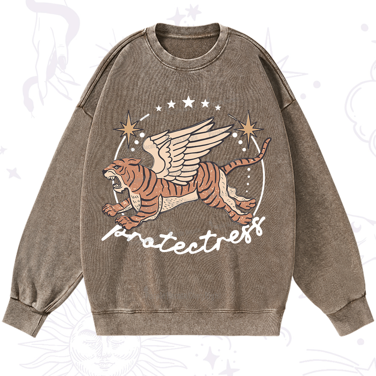 Purplehecate Protectress Washed Sweatshirt