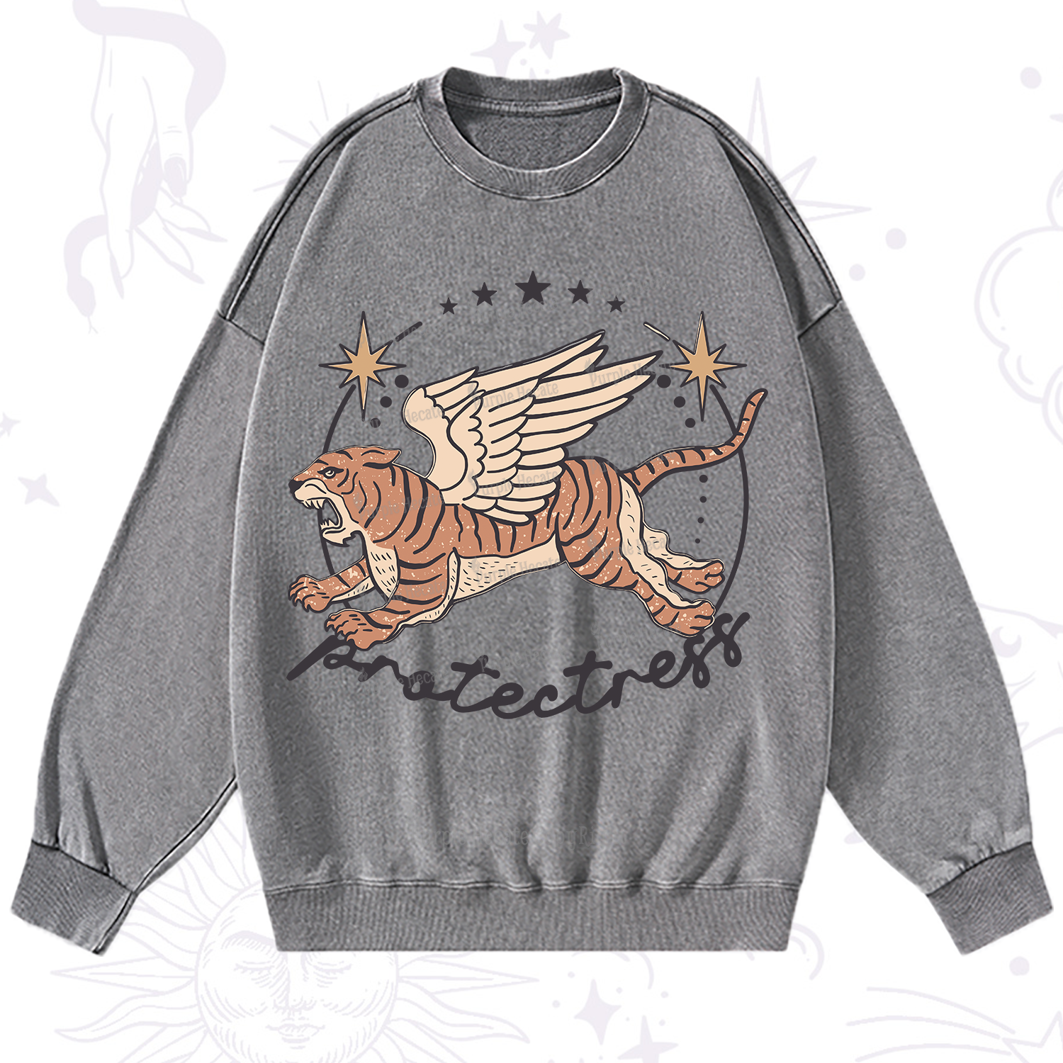Purplehecate Protectress Washed Sweatshirt