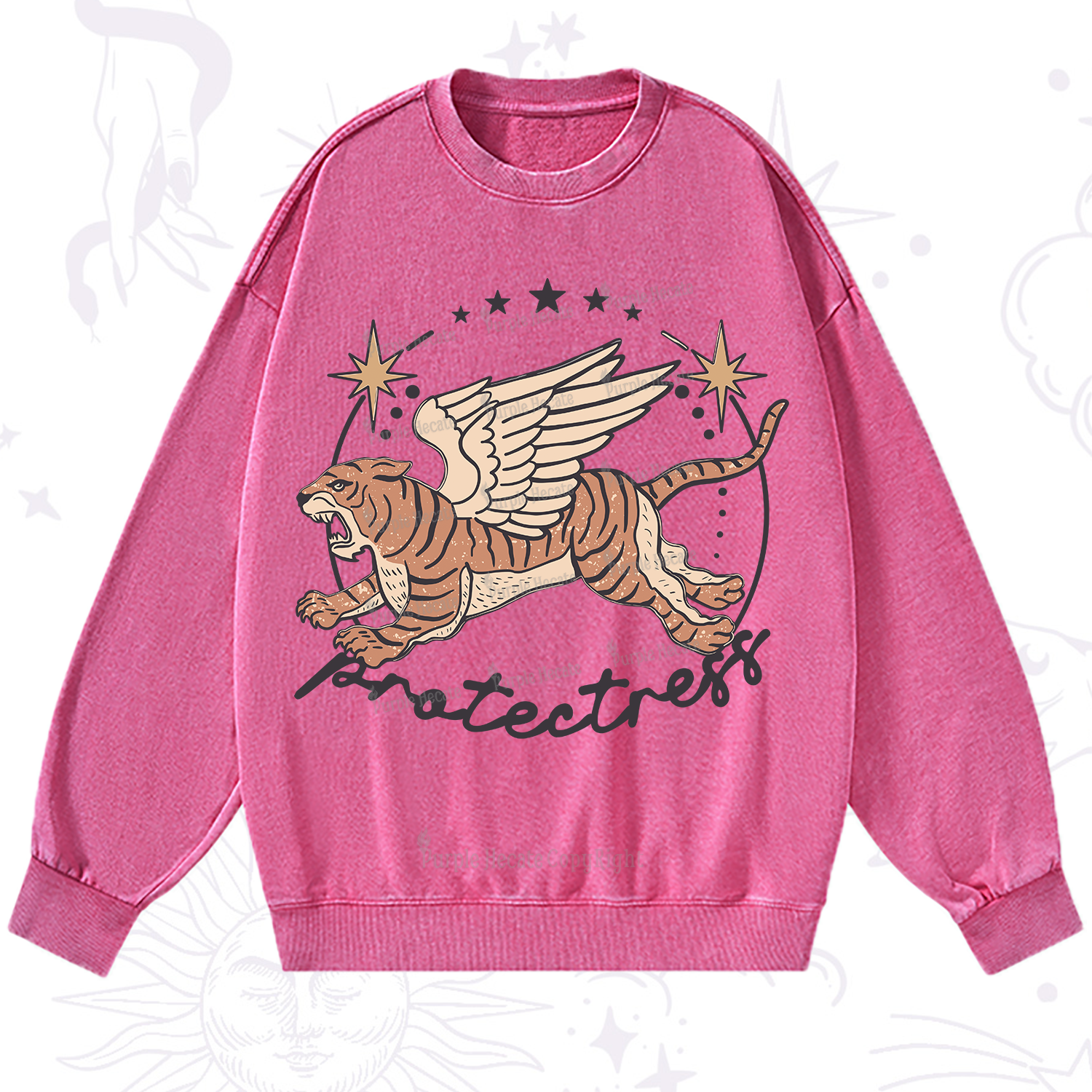 Purplehecate Protectress Washed Sweatshirt