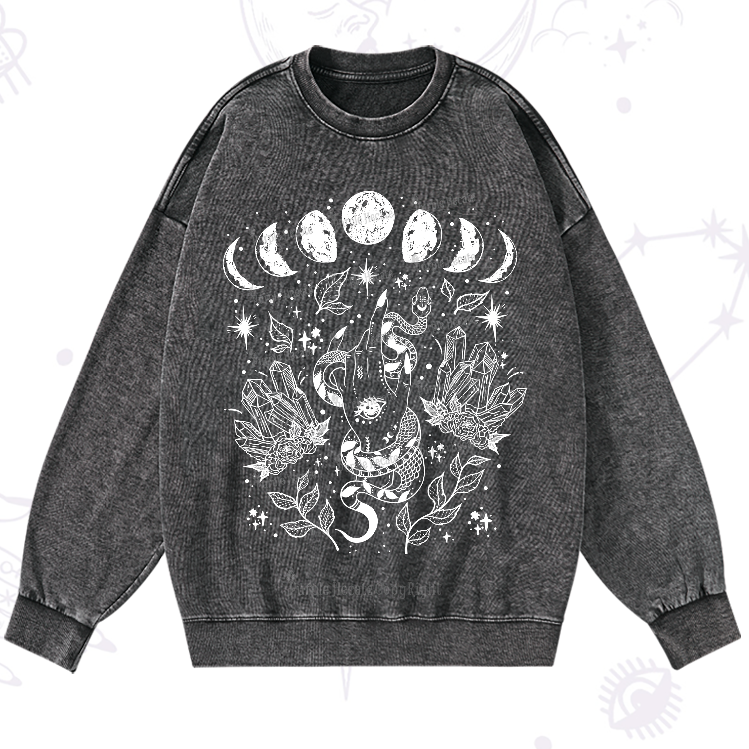 Purplehecate Reach For The Moon Washed Sweatshirt