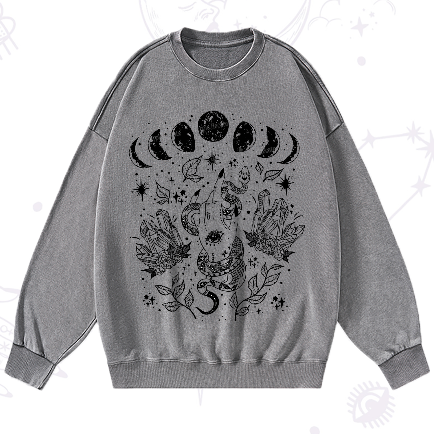Purplehecate Reach For The Moon Washed Sweatshirt