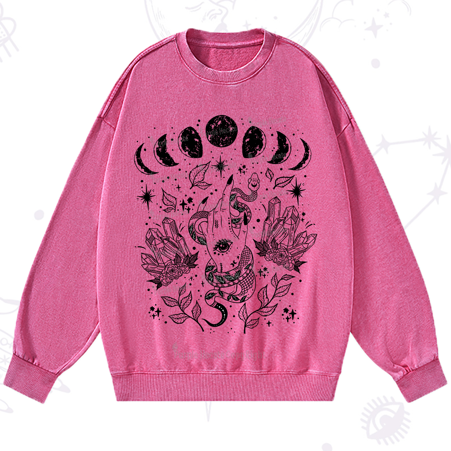 Purplehecate Reach For The Moon Washed Sweatshirt