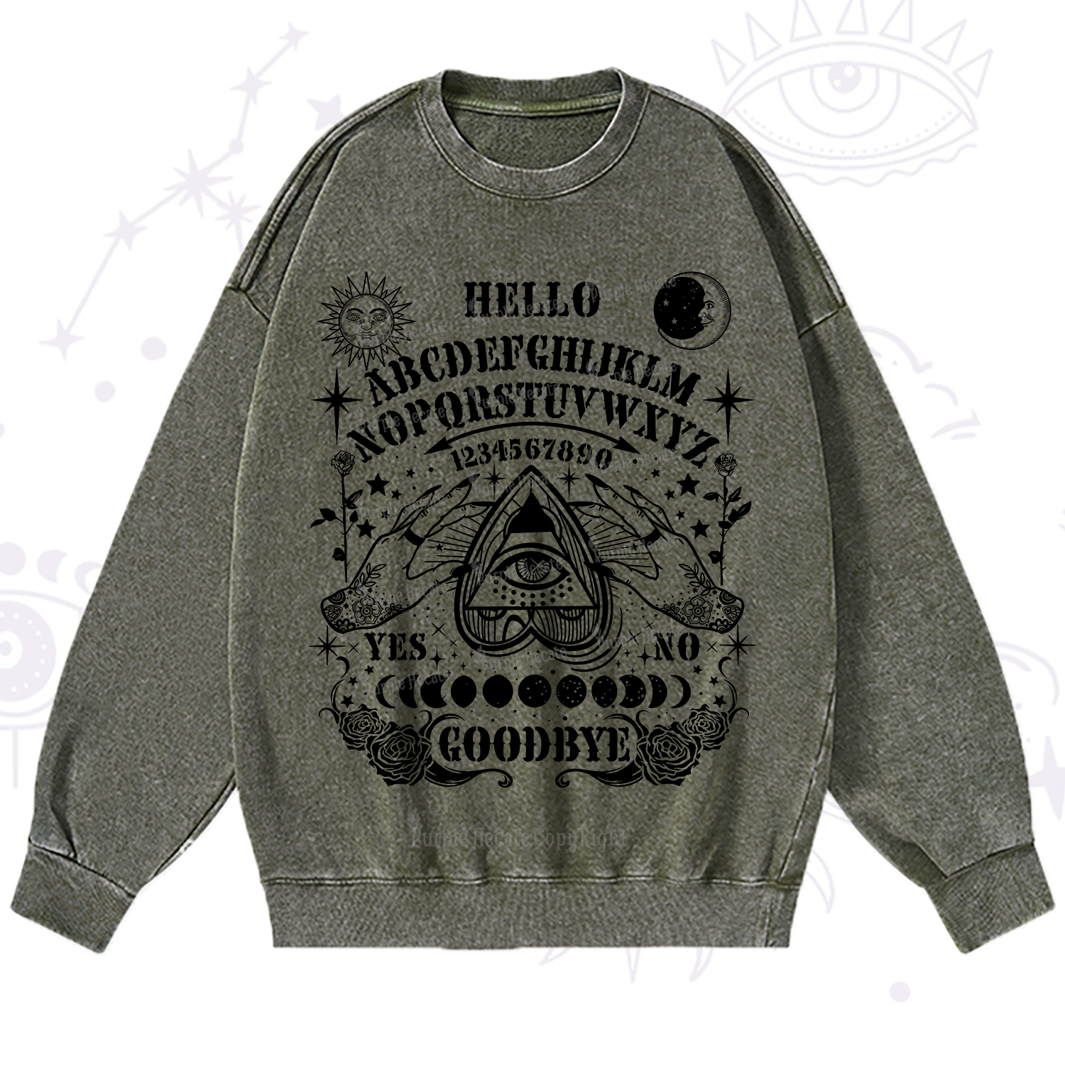 Purplehecate Hello Goodbye Washed Sweatshirt