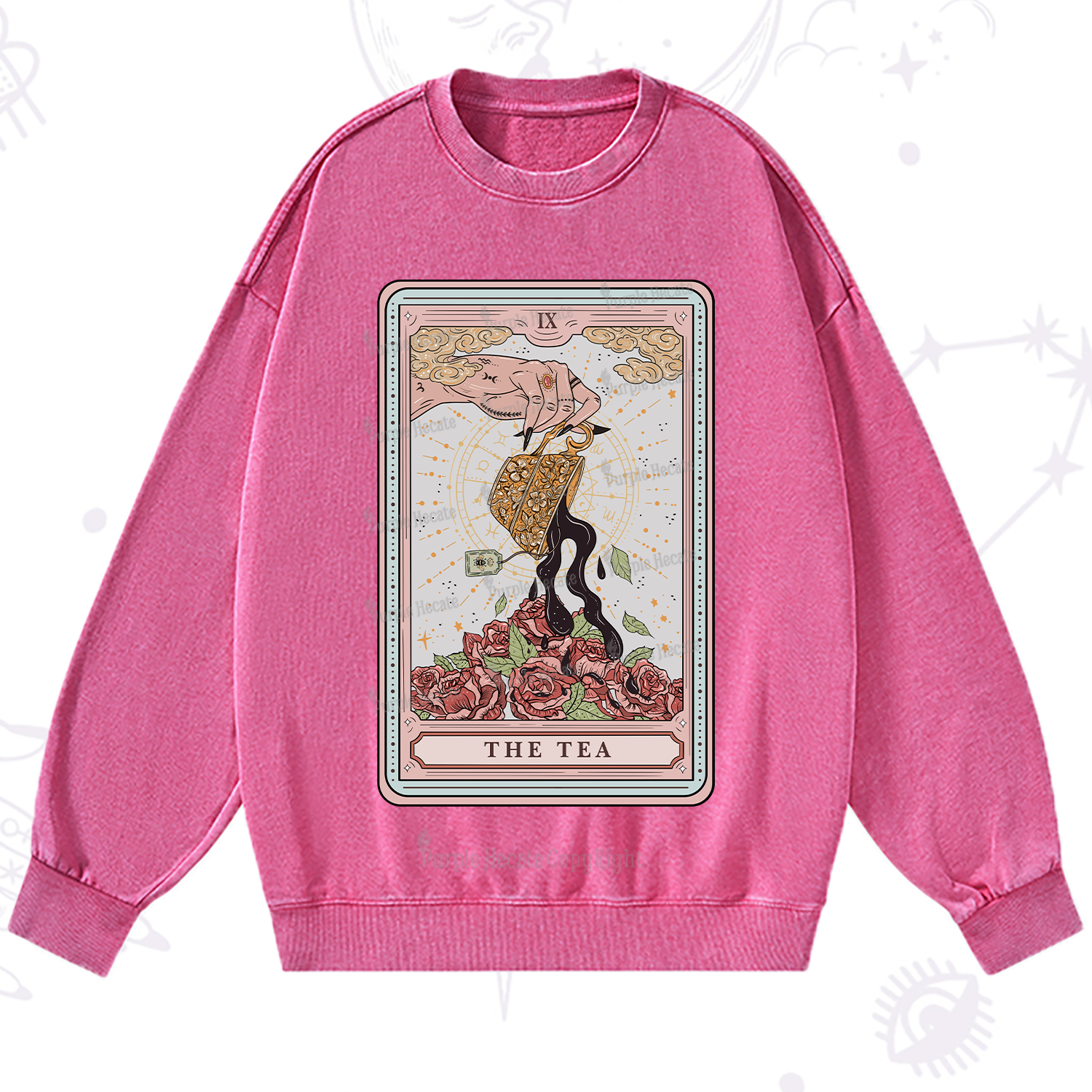 Purplehecate The Tea Tarot Washed Sweatshirt