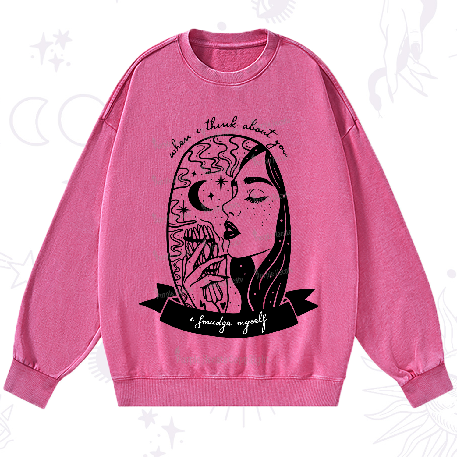 Purplehecate When I Think About You I Smudge Myself Washed Sweatshirt