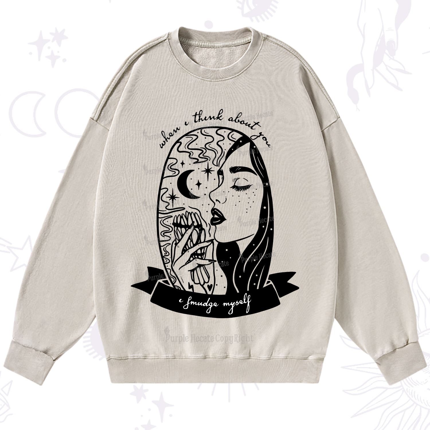 Purplehecate When I Think About You I Smudge Myself Washed Sweatshirt