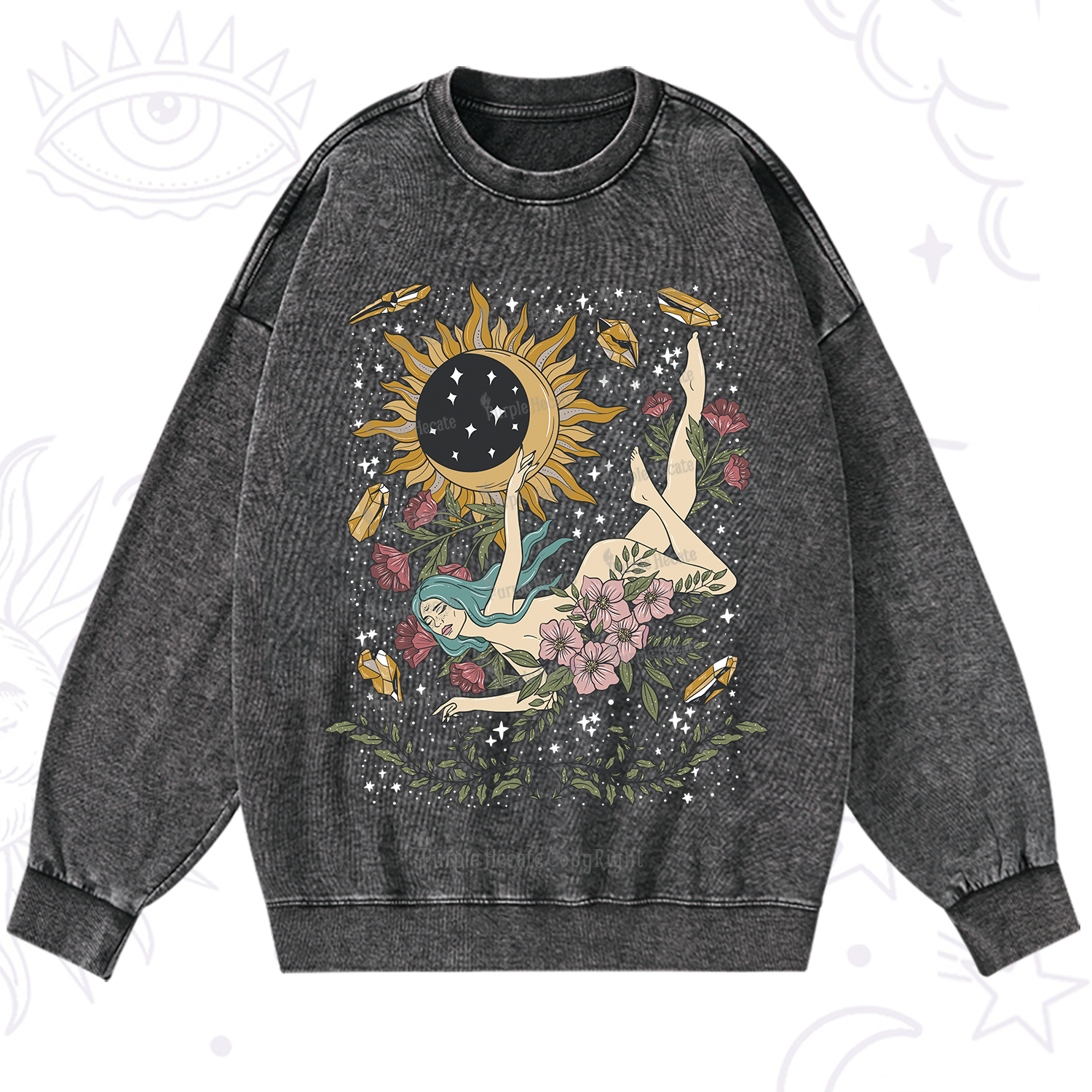 Purplehecate My Girl Your Day Will Come Washed Sweatshirt