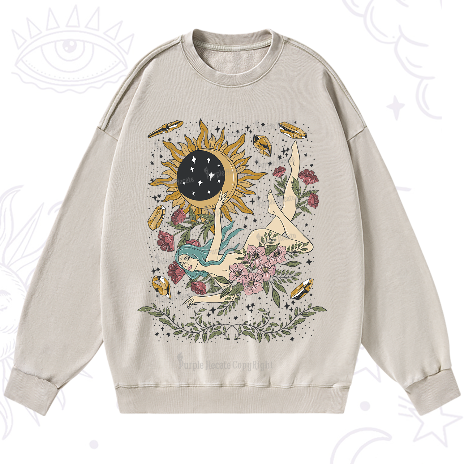 Purplehecate My Girl Your Day Will Come Washed Sweatshirt