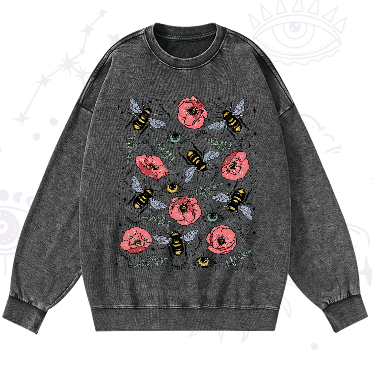 Purplehecate The Bee's Knees Washed Sweatshirt