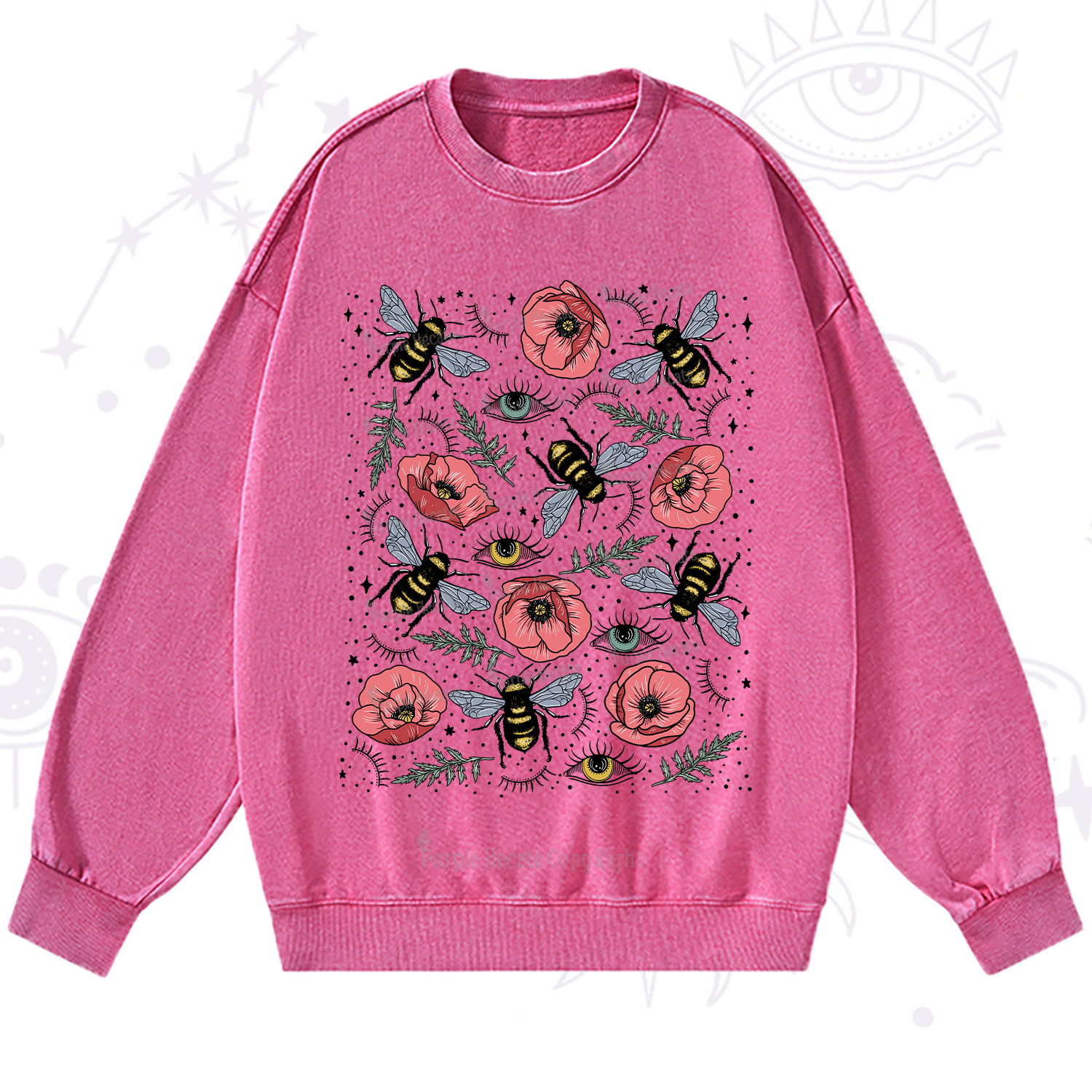 Purplehecate The Bee's Knees Washed Sweatshirt