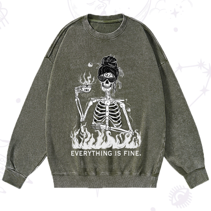 Purplehecate Everything Is Fine Washed Sweatshirt