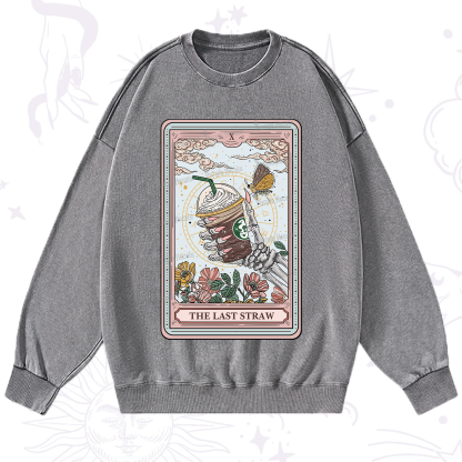 Purplehecate The Last Straw Tarot Washed Sweatshirt