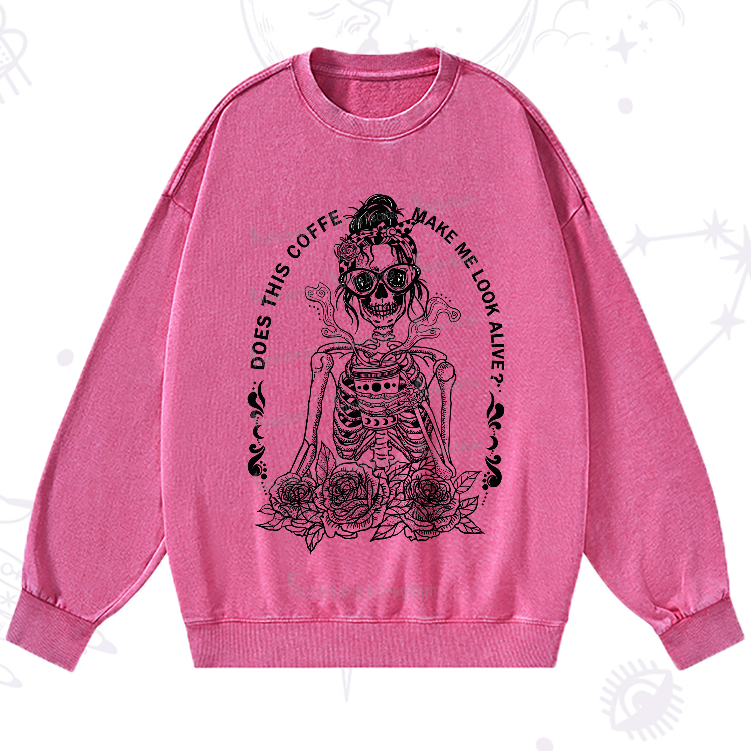 Purplehecate Does This Coffee Make Me Look Alive Washed Sweatshirt