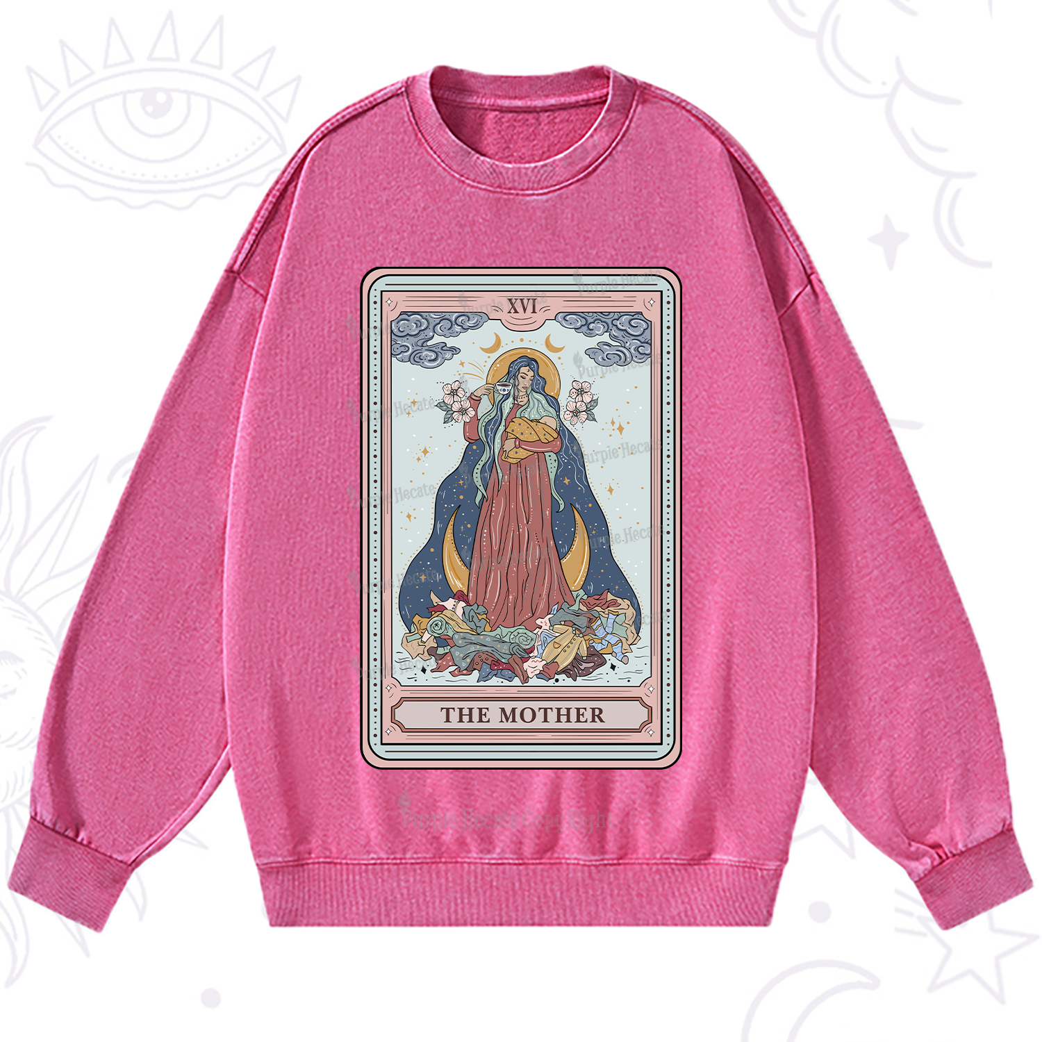 Purplehecate The Mother Tarot Washed Sweatshirt