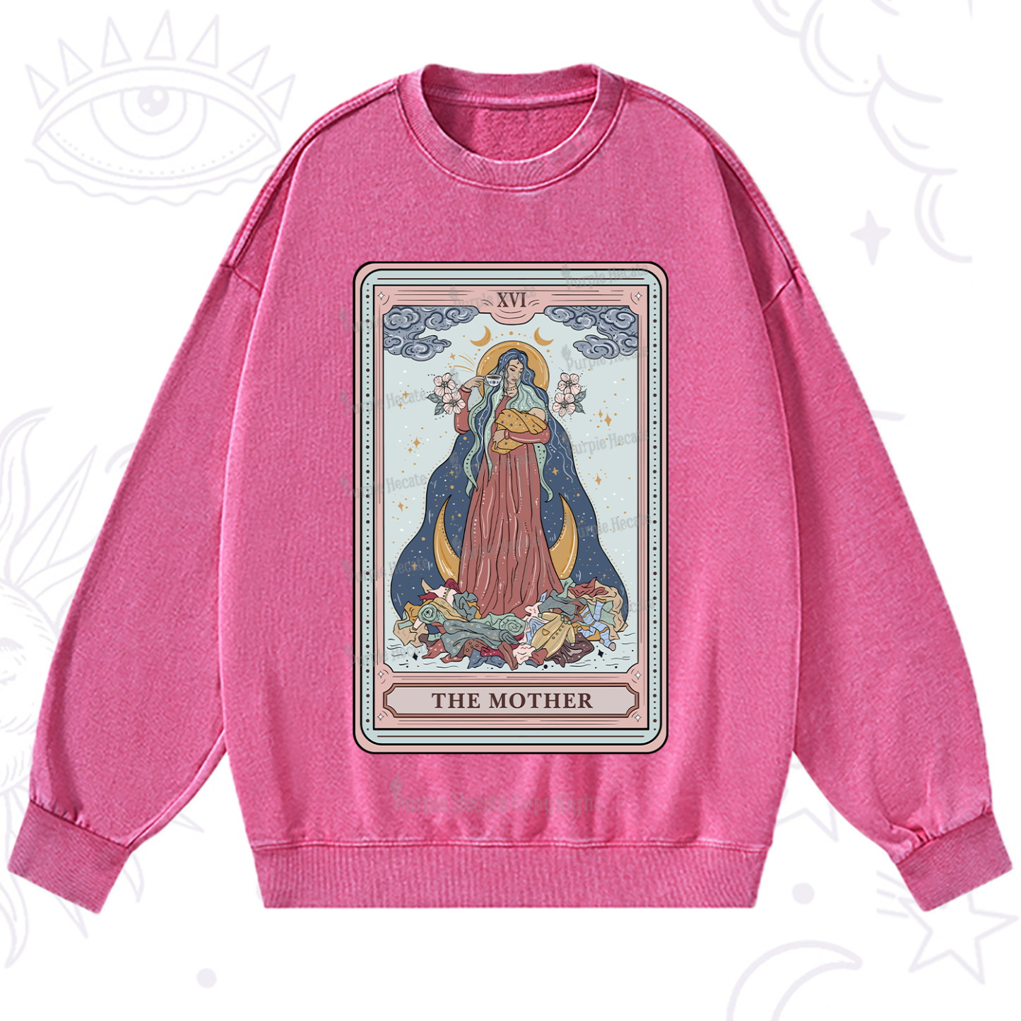 Purplehecate The Mother Tarot Washed Sweatshirt